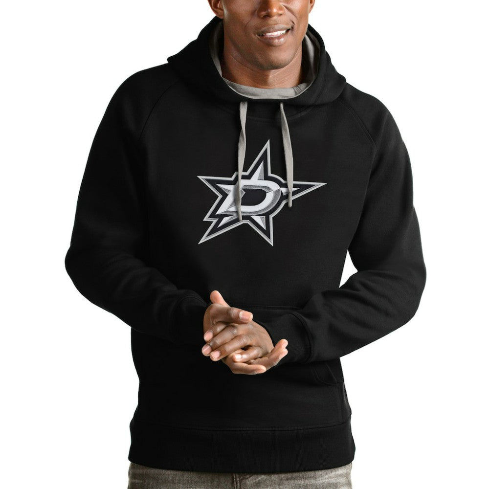 NHL Black Dallas Stars Antigua Logo Victory Pullover Hoodie
