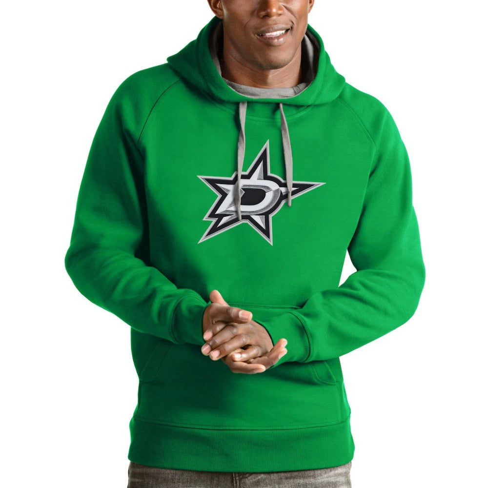 NHL Kelly Green Dallas Stars Antigua Logo Victory Pullover Hoodie