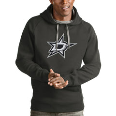 NHL Charcoal Dallas Stars Antigua Logo Victory Pullover Hoodie