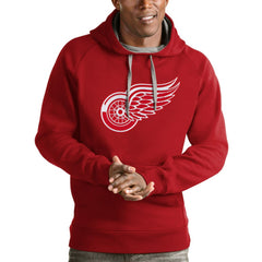 NHL Red Detroit Red Wings Antigua Logo Victory Pullover Hoodie