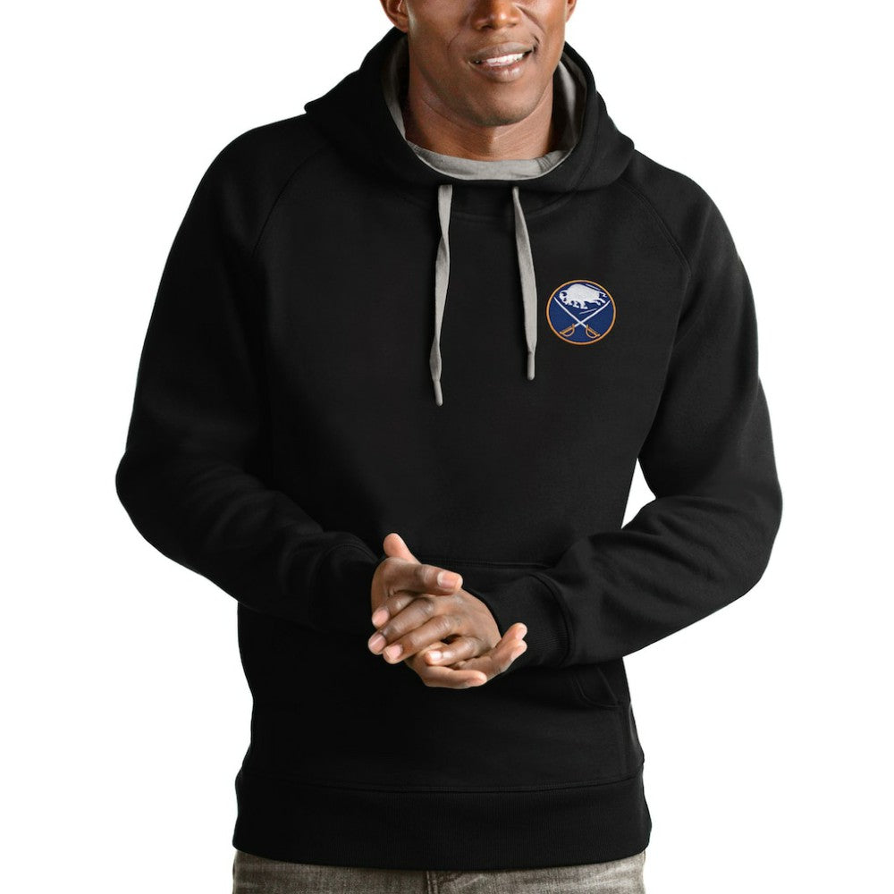 NHL Black Buffalo Sabres Antigua Victory Pullover Hoodie