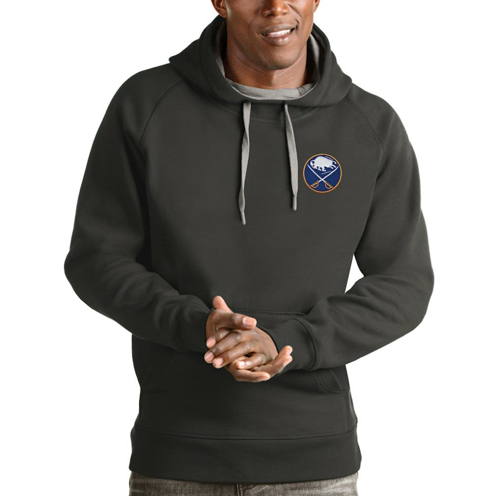 NHL Charcoal Buffalo Sabres Antigua Victory Pullover Hoodie