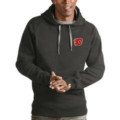 NHL Charcoal Calgary Flames Antigua Victory Pullover Hoodie