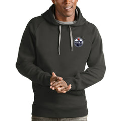 NHL Charcoal Edmonton Oilers Antigua Victory Pullover Hoodie