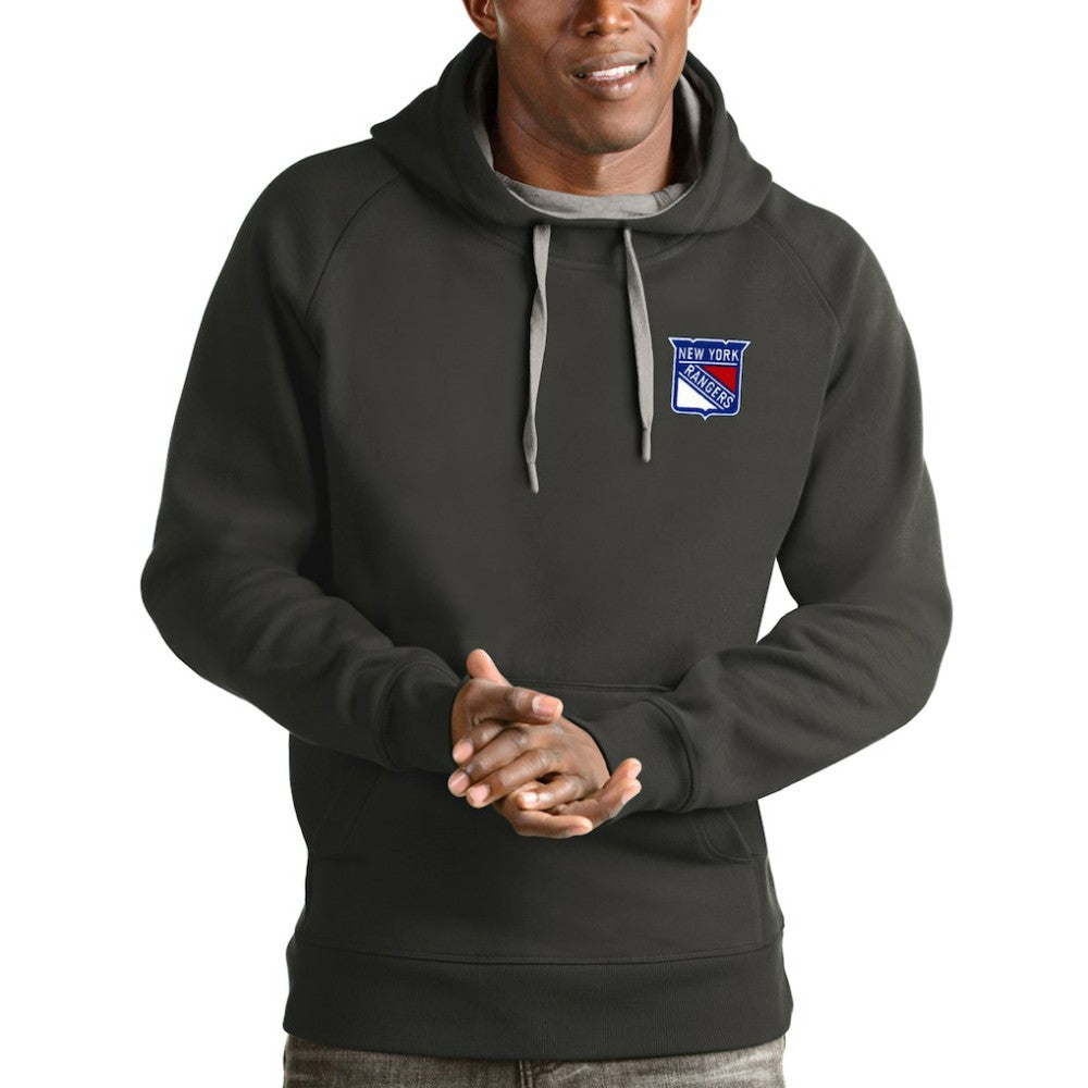 NHL Charcoal New York Rangers Antigua Victory Pullover Hoodie