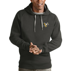 NHL Charcoal Pittsburgh Penguins Antigua Victory Pullover Hoodie