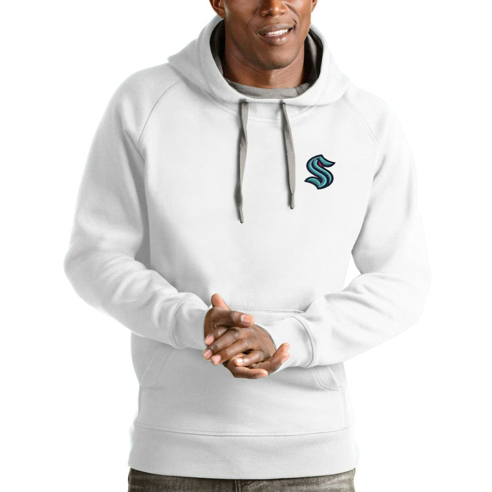 NHL White Seattle Kraken Antigua Victory Pullover Hoodie