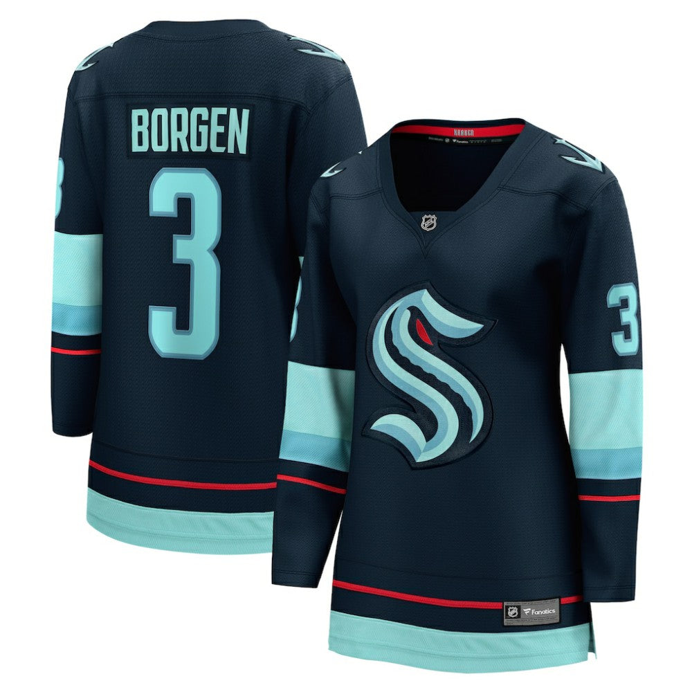 NHL Deep Sea Blue Will Borgen Seattle Kraken Fanatics Women's Home Breakaway Player Jersey