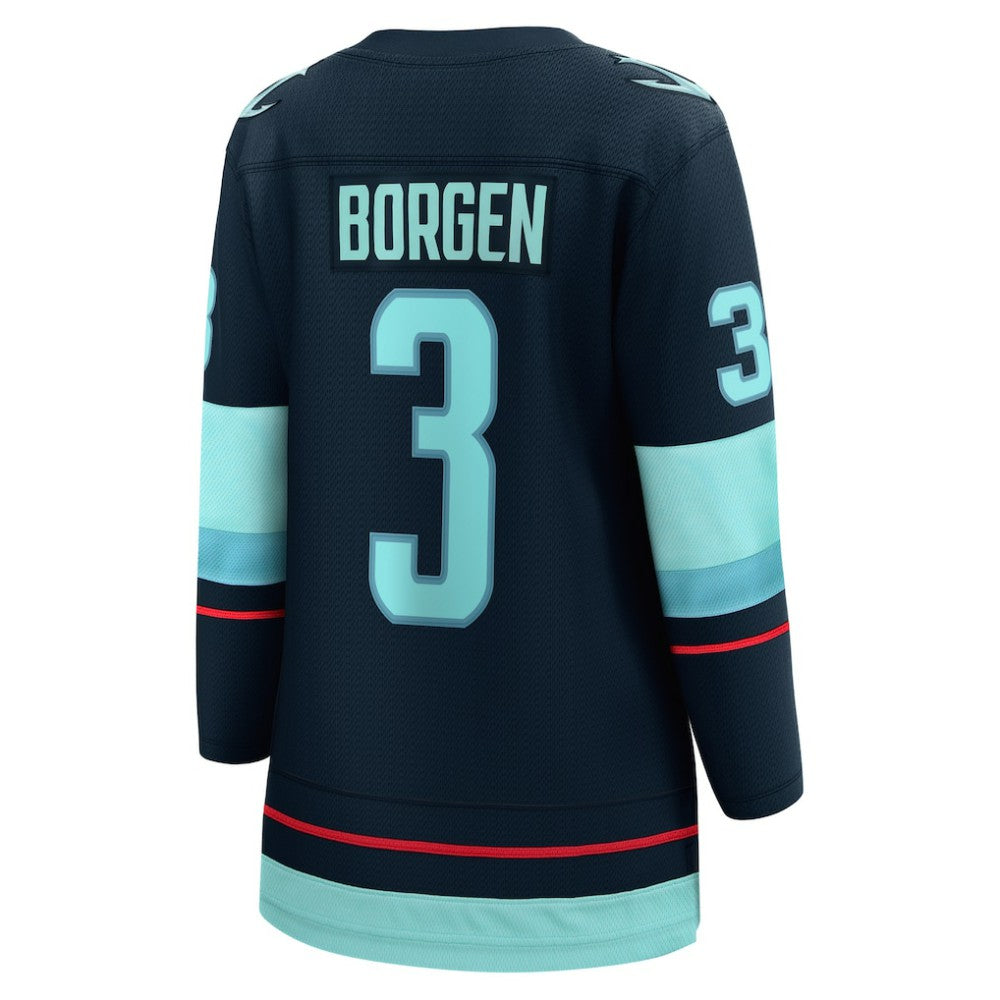 NHL Deep Sea Blue Will Borgen Seattle Kraken Fanatics Women's Home Breakaway Player Jersey