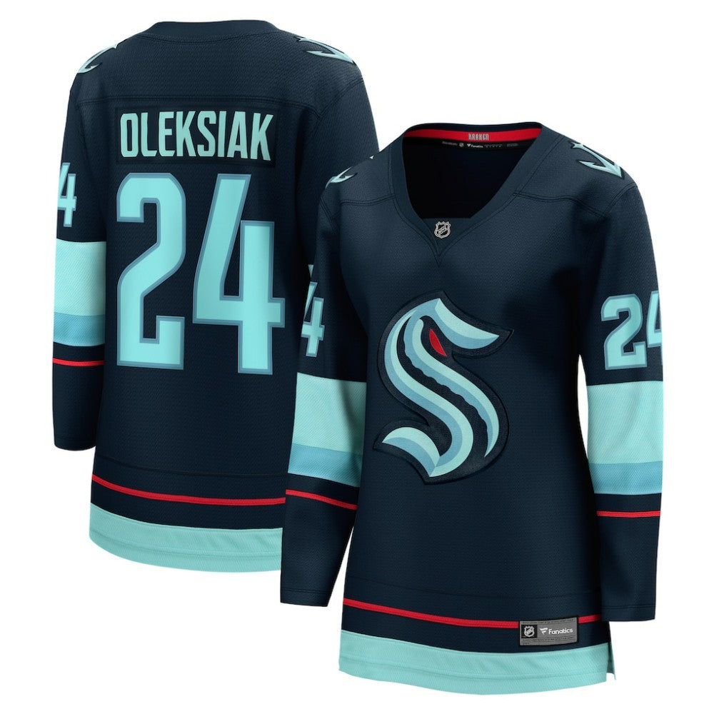 NHL Deep Sea Blue Jamie Oleksiak Seattle Kraken Fanatics Women's Home Breakaway Player Jersey