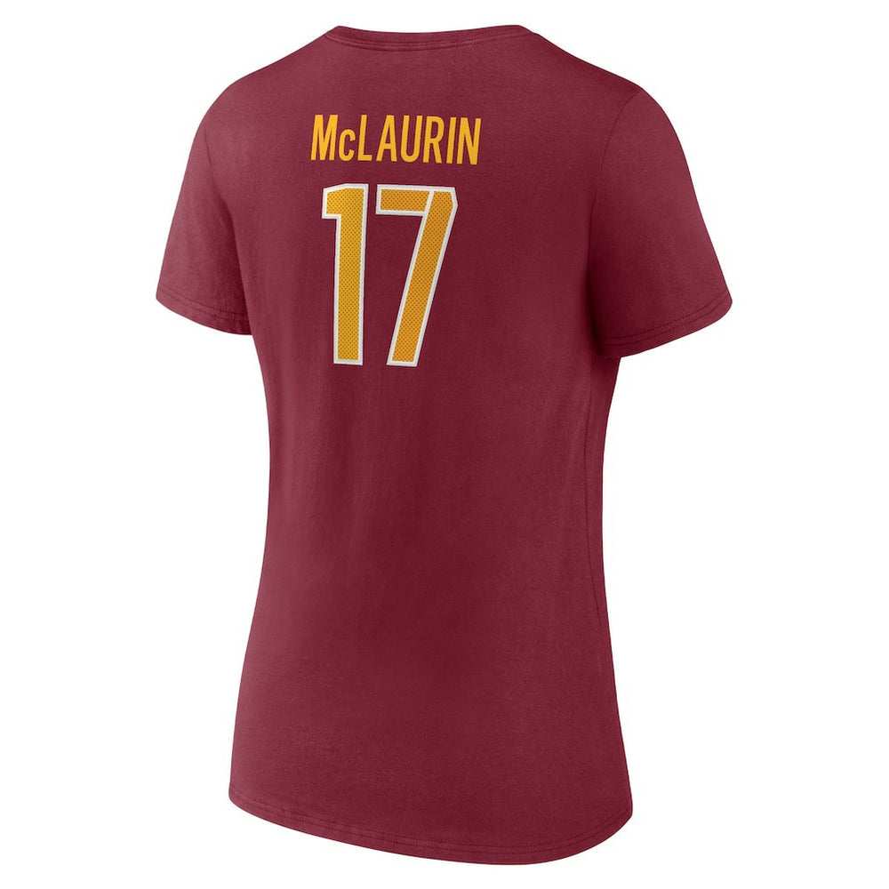 Terry McLaurin  Women's Player Icon Name & Number V-Neck T-Shirt - Washington Commanders