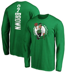 NBA Jaylen Brown Boston Celtics Playmaker Name & Number Long Sleeve T-Shirt