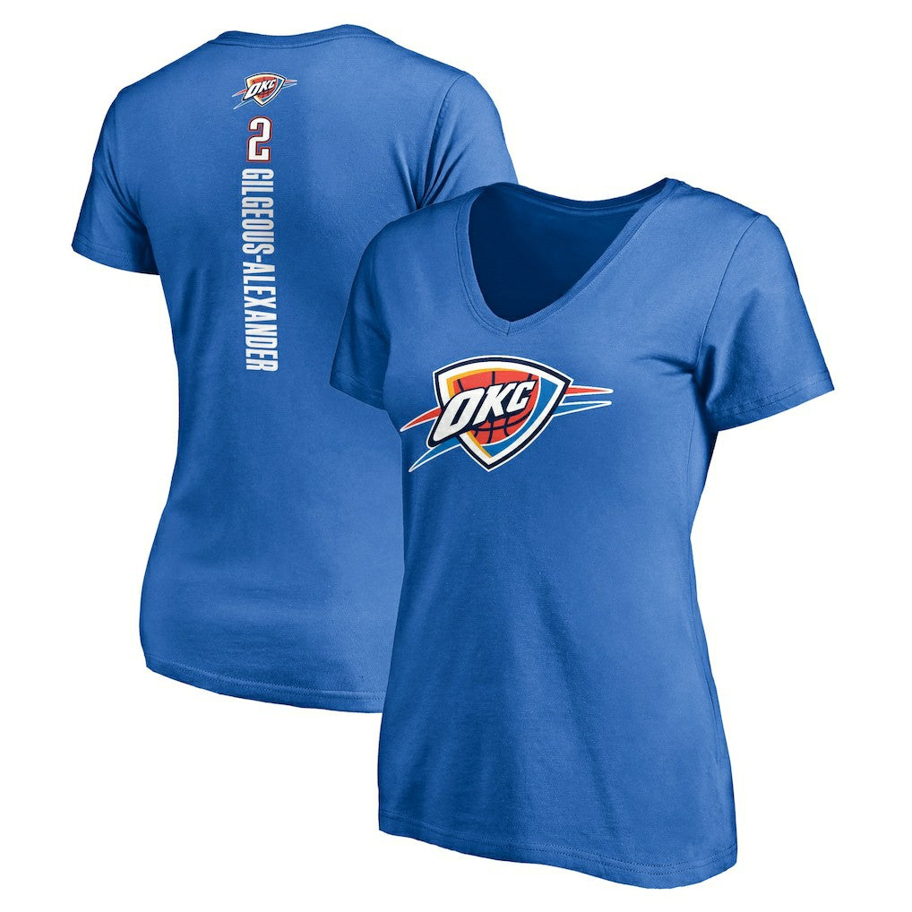 NBA Shai Gilgeous-Alexander Oklahoma City Thunder Women's Playmaker Name & Number V-Neck T-Shirt