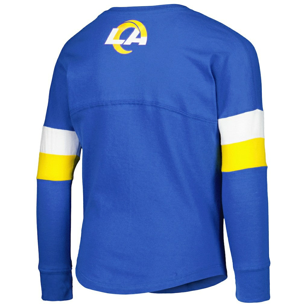 Girls Youth Lace-Up Long Sleeve T-Shirt - Los Angeles Rams
