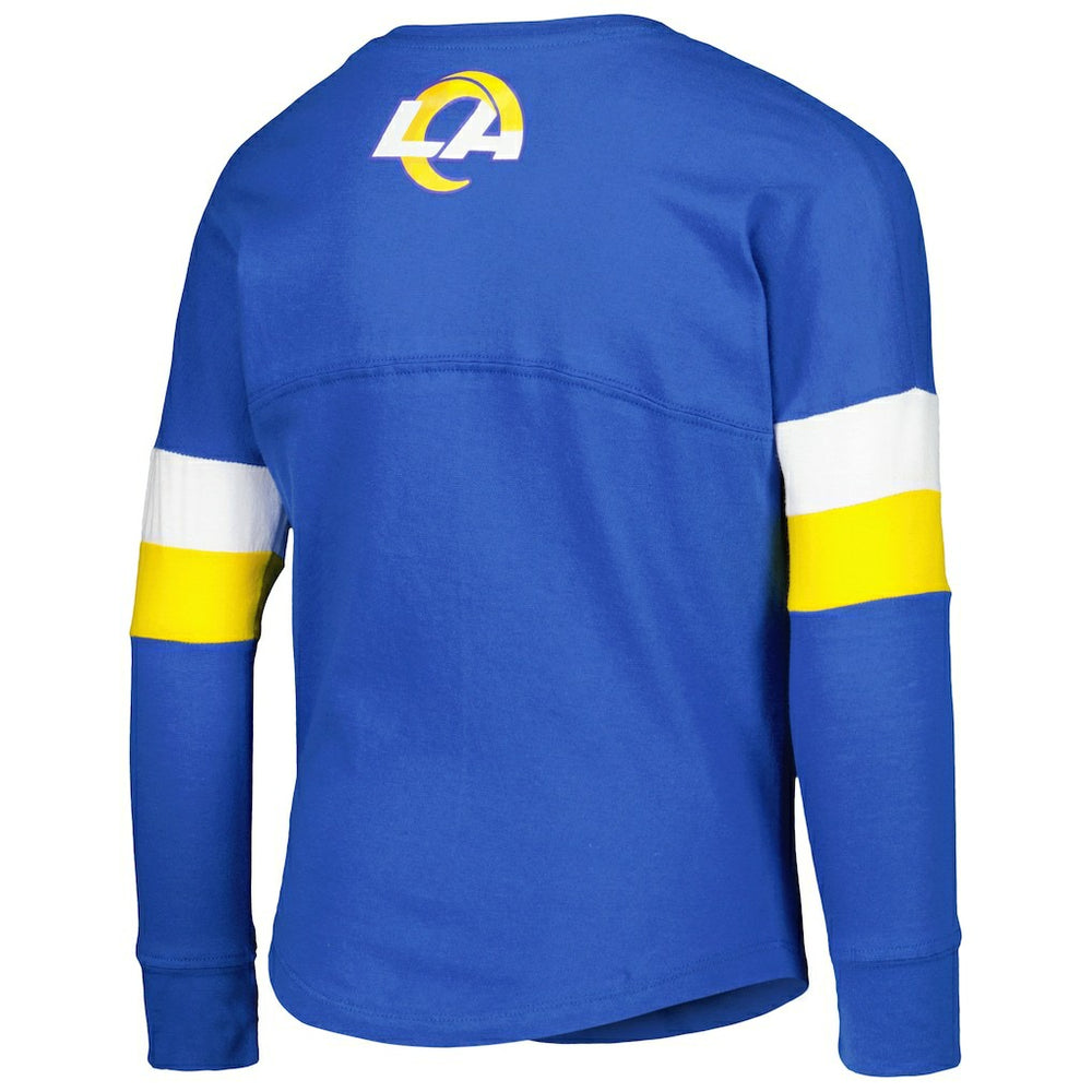 Girls Youth Lace-Up Long Sleeve T-Shirt - Los Angeles Rams