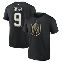 NHL Black Jack Eichel Vegas Golden Knights Fanatics Authentic Stack Name & Number T-Shirt