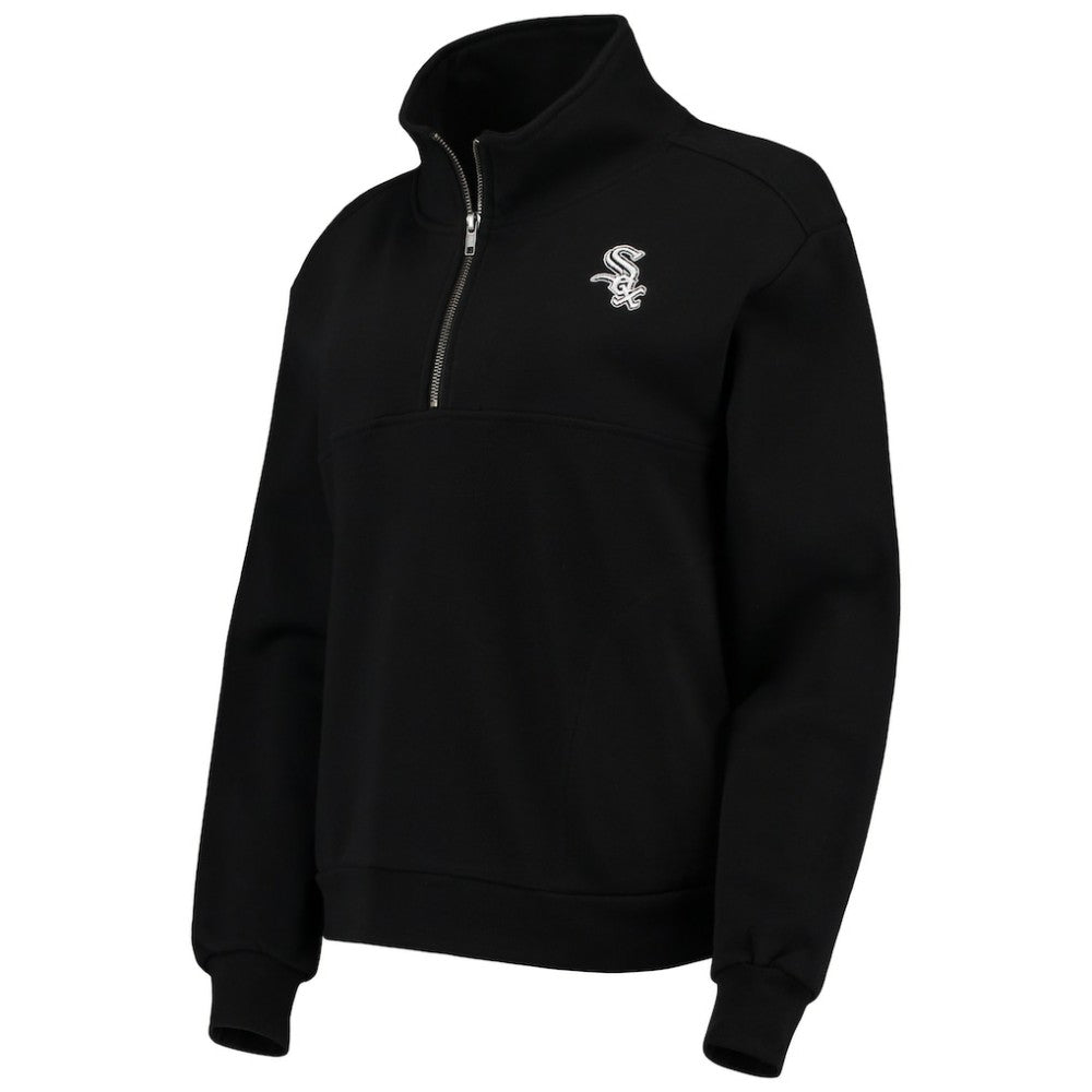 MLB Chicago White Sox The Wild Collective Women's Two-Hit Quarter-Zip Pullover Top