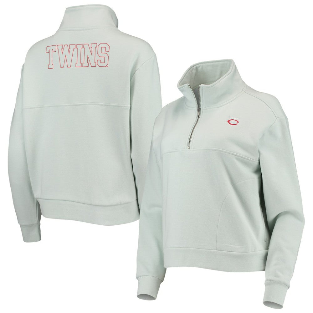 MLB Minnesota Twins The Wild Collective Women's Two-Hit Quarter-Zip Pullover Top