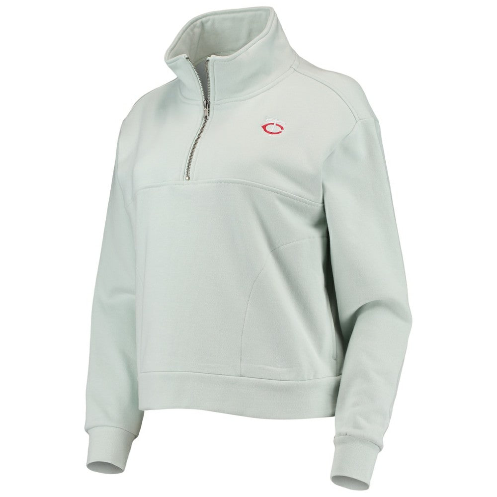 MLB Minnesota Twins The Wild Collective Women's Two-Hit Quarter-Zip Pullover Top