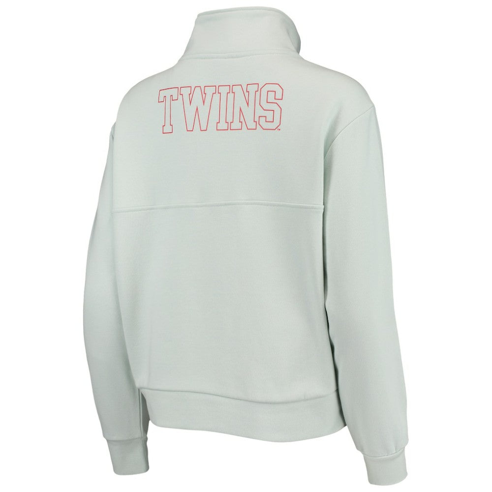 MLB Minnesota Twins The Wild Collective Women's Two-Hit Quarter-Zip Pullover Top