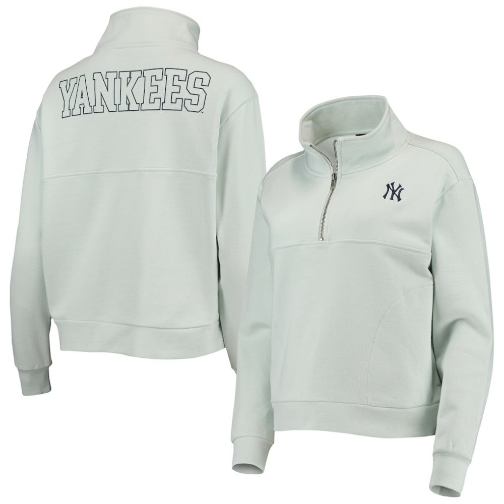 MLB New York Yankees The Wild Collective Women's Two-Hit Quarter-Zip Pullover Top