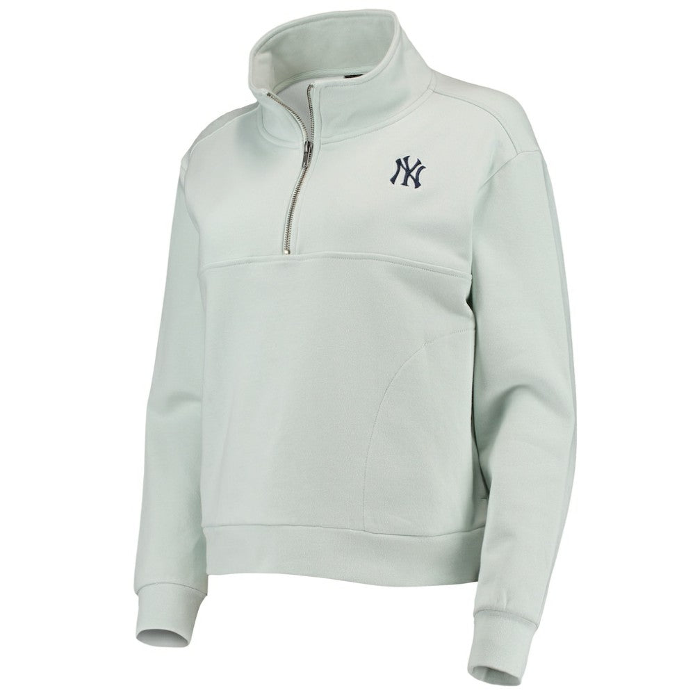 MLB New York Yankees The Wild Collective Women's Two-Hit Quarter-Zip Pullover Top