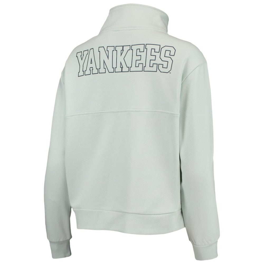 MLB New York Yankees The Wild Collective Women's Two-Hit Quarter-Zip Pullover Top