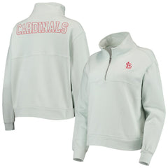 MLB St. Louis Cardinals The Wild Collective Women's Two-Hit Quarter-Zip Pullover Top