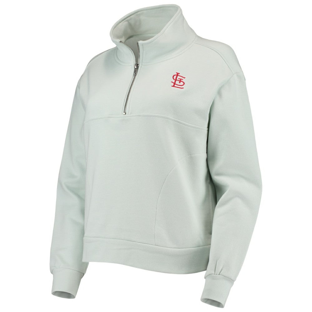 MLB St. Louis Cardinals The Wild Collective Women's Two-Hit Quarter-Zip Pullover Top