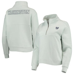 MLB Washington Nationals The Wild Collective Women's Two-Hit Quarter-Zip Pullover Top
