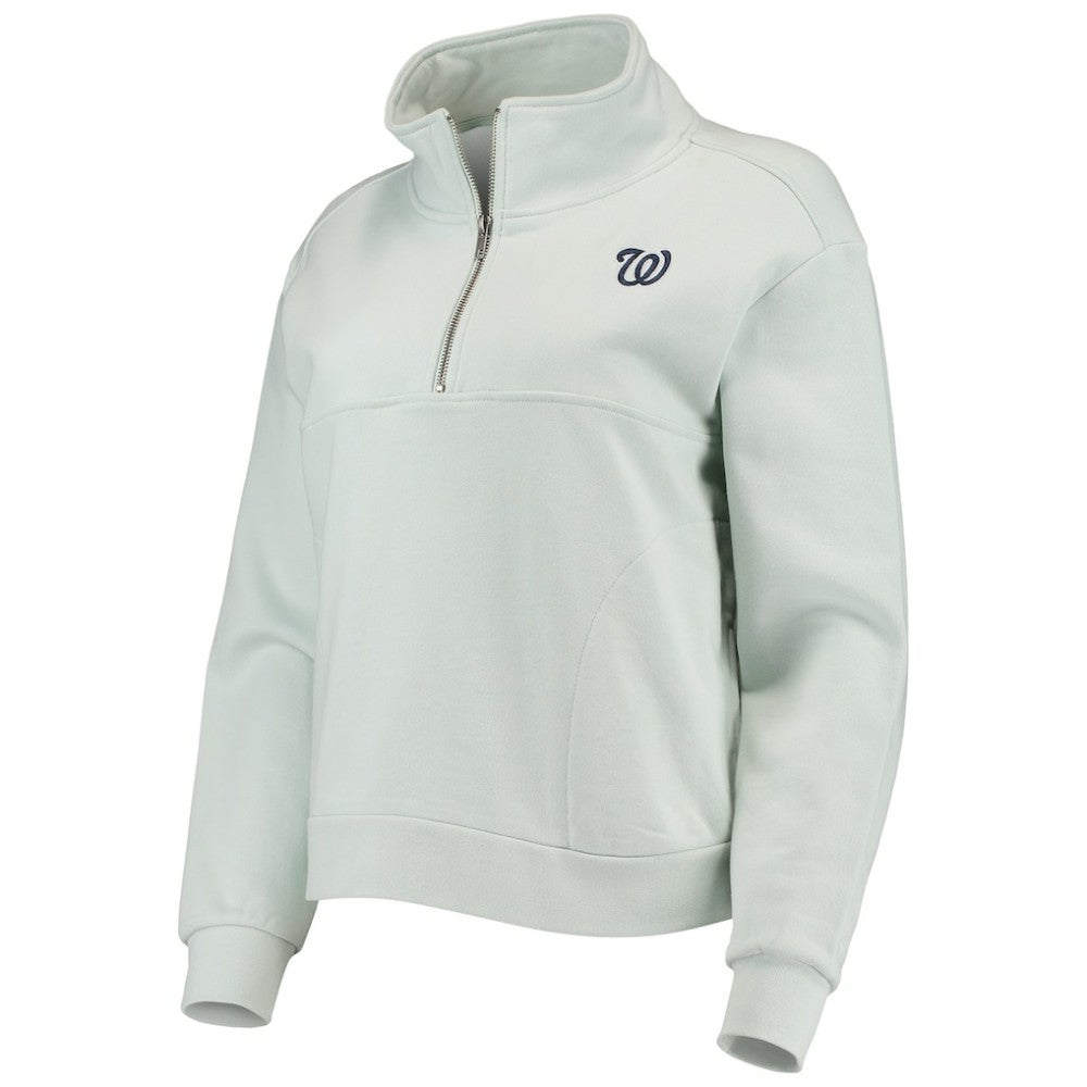 MLB Washington Nationals The Wild Collective Women's Two-Hit Quarter-Zip Pullover Top