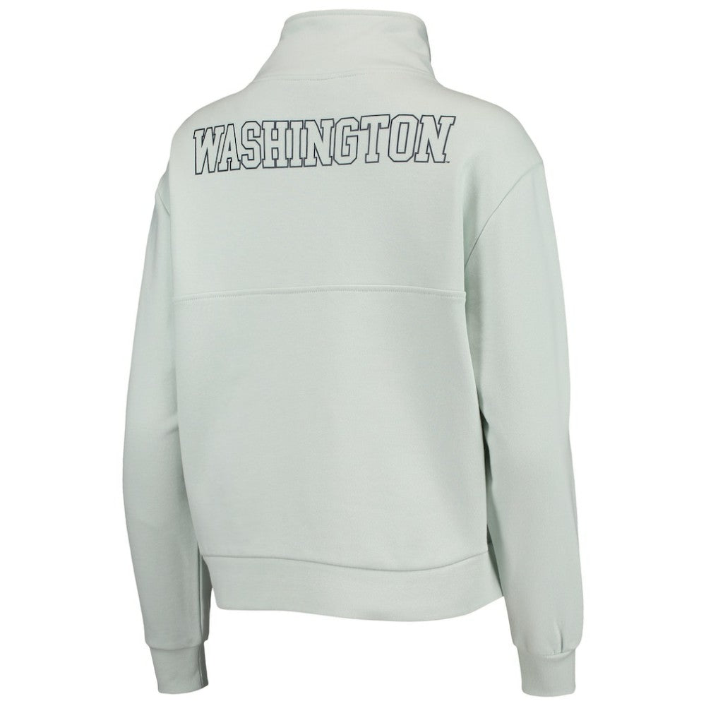 MLB Washington Nationals The Wild Collective Women's Two-Hit Quarter-Zip Pullover Top