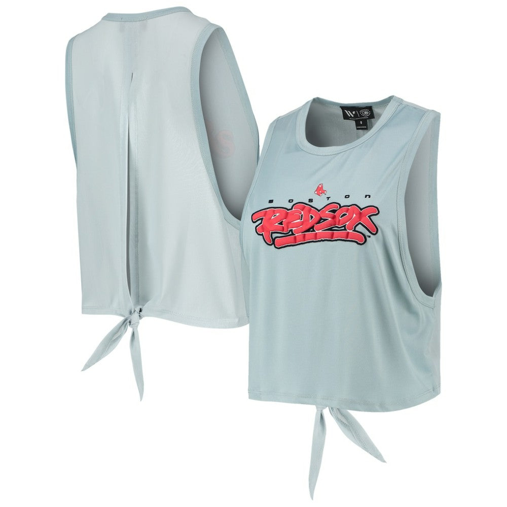 MLB Boston Red Sox The Wild Collective Women's Open Back Twist-Tie Tank Top
