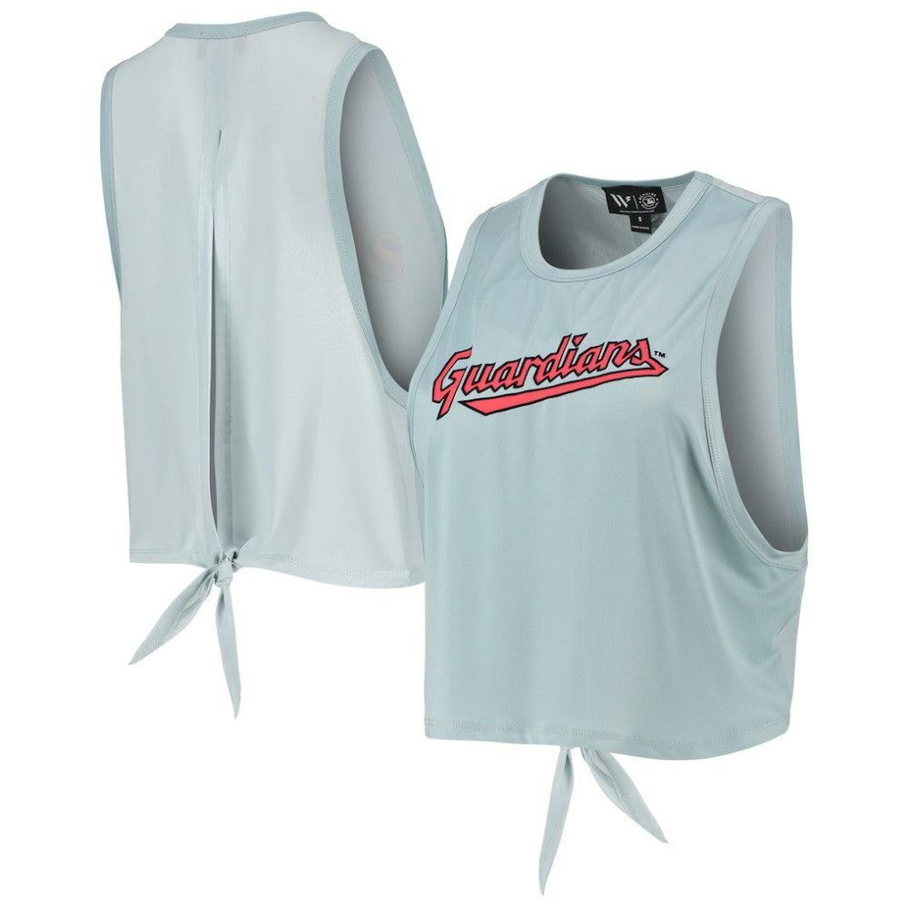 MLB Cleveland Guardians The Wild Collective Women's Open Back Twist-Tie Tank Top