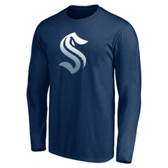NHL Deep Sea Blue Seattle Kraken Gradient Logo Long Sleeve T-Shirt