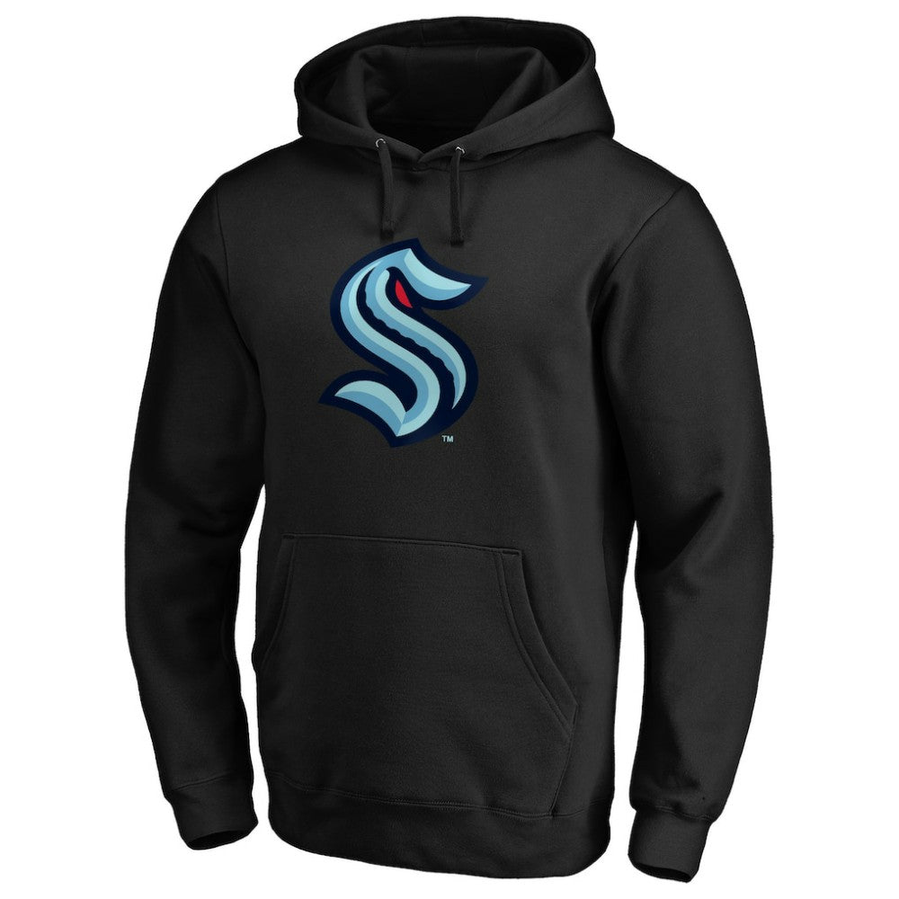 NHL Black Seattle Kraken Primary Team Logo Pullover Hoodie