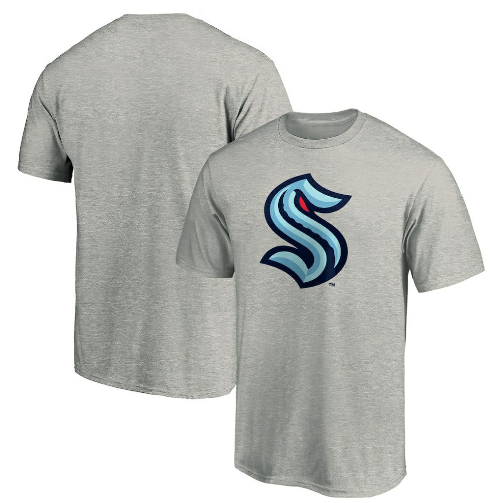 NHL Heathered Gray Seattle Kraken Primary Logo T-Shirt