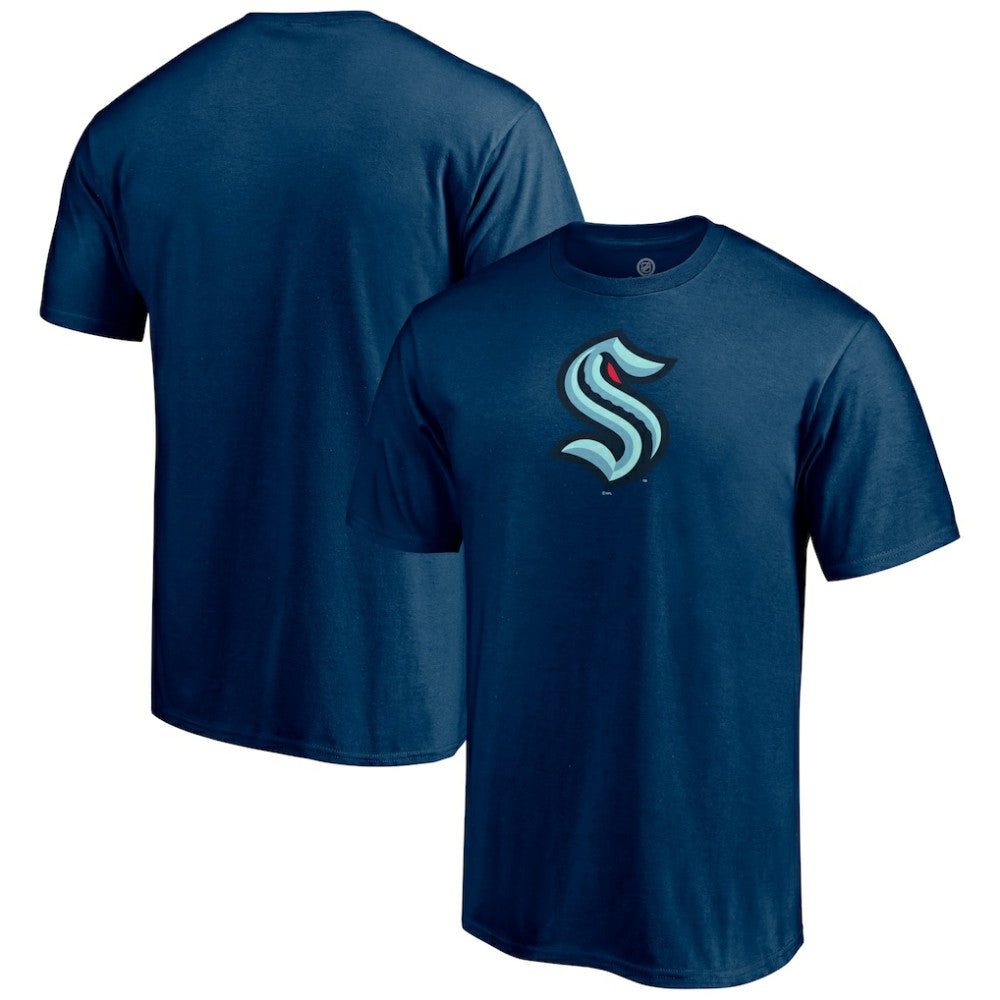 NHL Deep Sea Blue Seattle Kraken Primary Logo T-Shirt