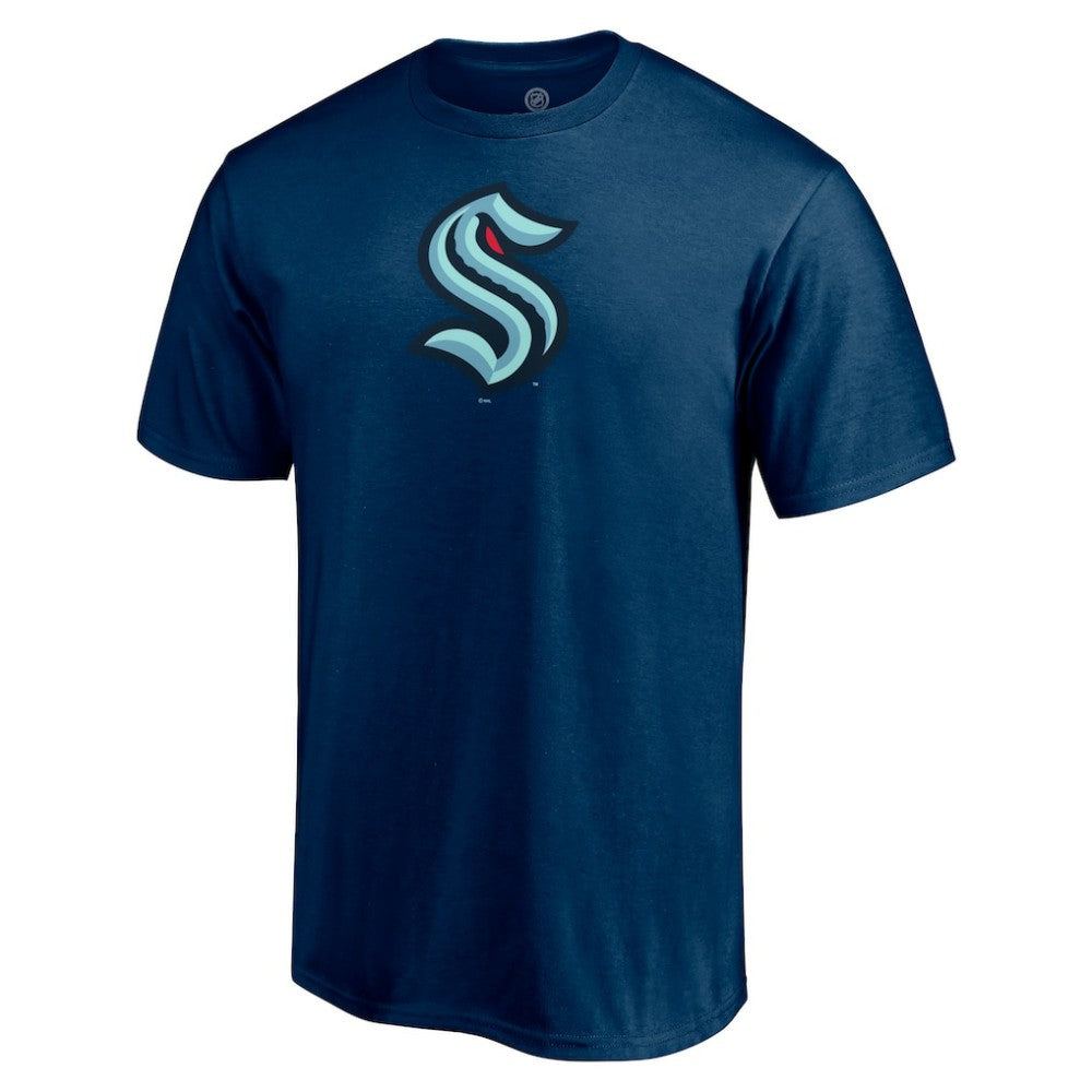 NHL Deep Sea Blue Seattle Kraken Primary Logo T-Shirt