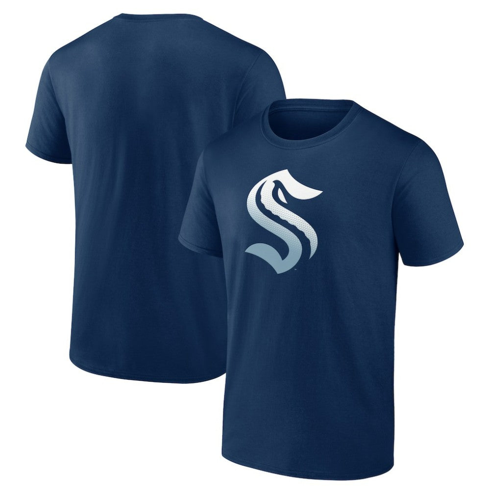 NHL Deep Sea Blue Seattle Kraken Gradient Logo T-Shirt