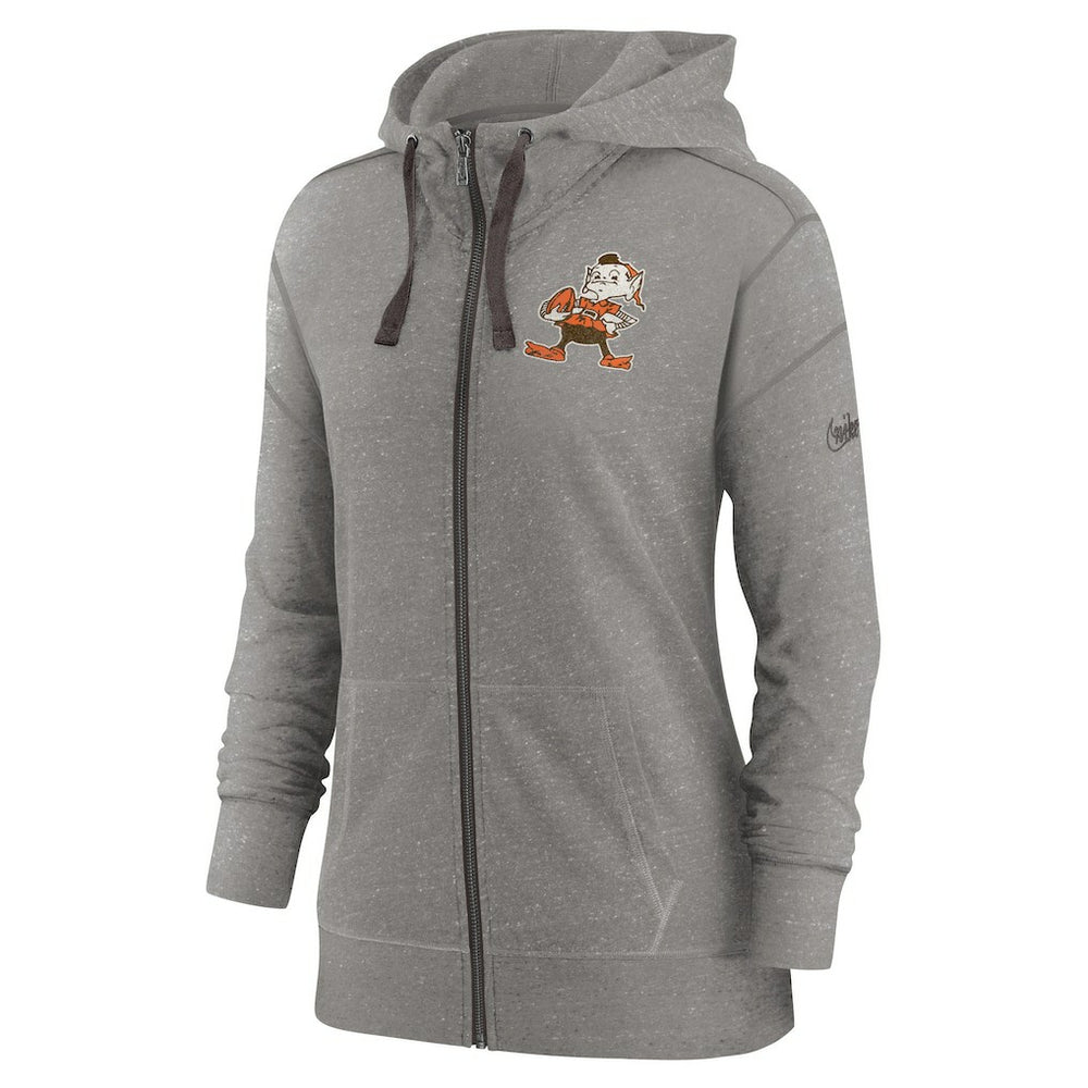 Women's Gym Vintage Full-Zip Hoodie - Cleveland Browns