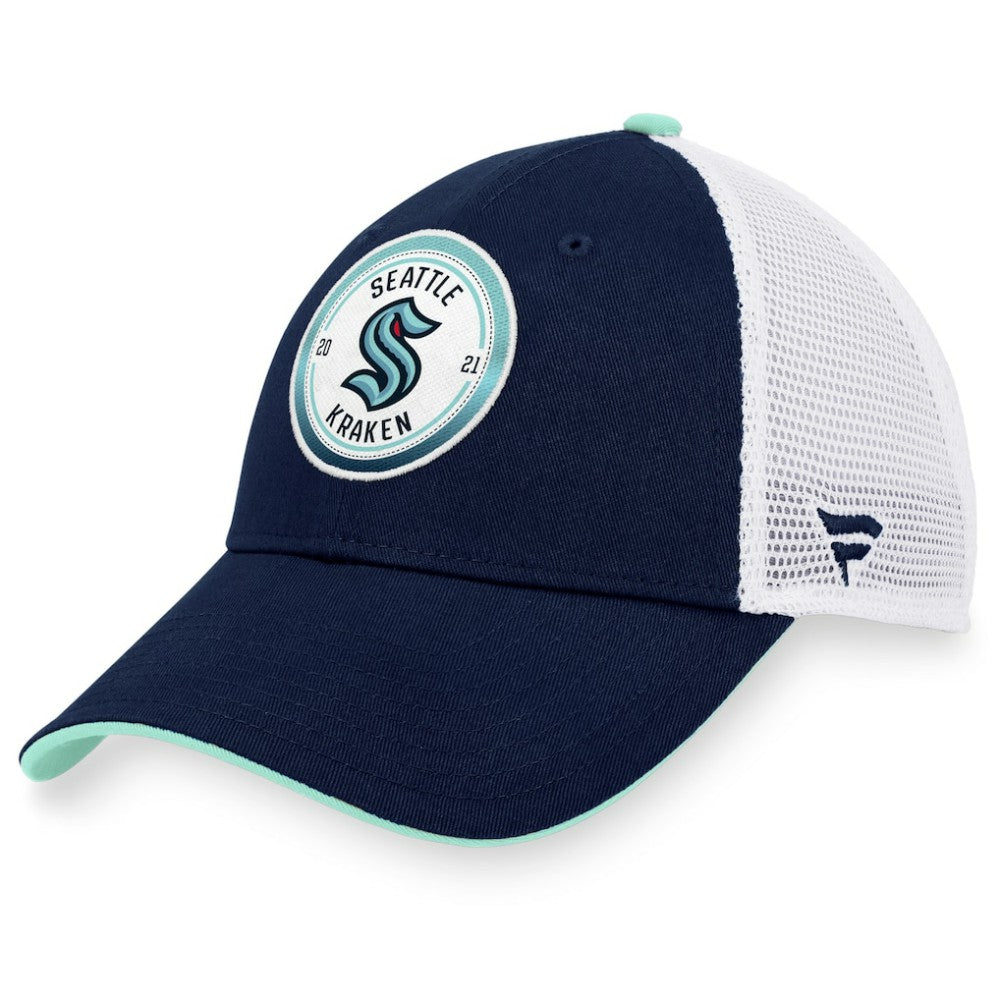 NHL Deep Sea Blue/White Seattle Kraken Fanatics Iconic Gradient Trucker Snapback Hat