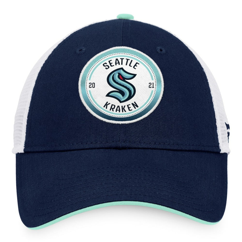 NHL Deep Sea Blue/White Seattle Kraken Fanatics Iconic Gradient Trucker Snapback Hat