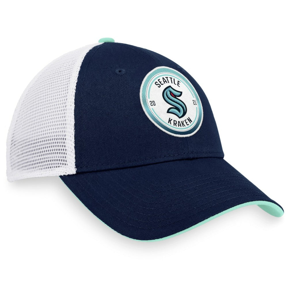 NHL Deep Sea Blue/White Seattle Kraken Fanatics Iconic Gradient Trucker Snapback Hat