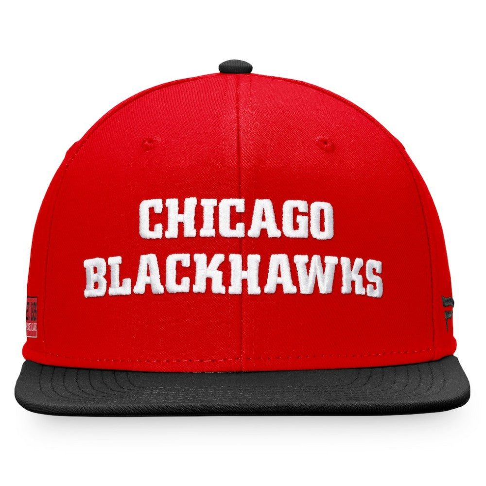 NHL Red/Black Chicago Blackhawks Fanatics Iconic Color Blocked Snapback Hat