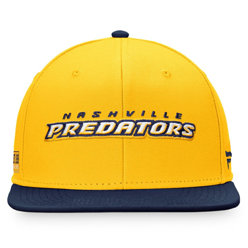 NHL Gold/Navy Nashville Predators Fanatics Iconic Color Blocked Snapback Hat