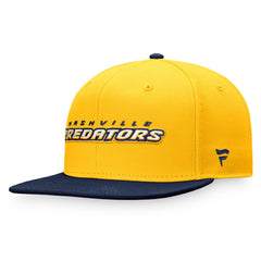 NHL Gold/Navy Nashville Predators Fanatics Iconic Color Blocked Snapback Hat