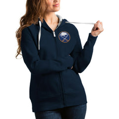 NHL Navy Buffalo Sabres Antigua Women's Team Victory Full-Zip Hoodie