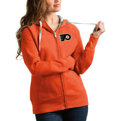 NHL Orange Philadelphia Flyers Antigua Women's Victory Full-Zip Hoodie