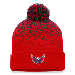 NHL Red Washington Capitals Fanatics Iconic Gradient Cuffed Knit Hat with Pom